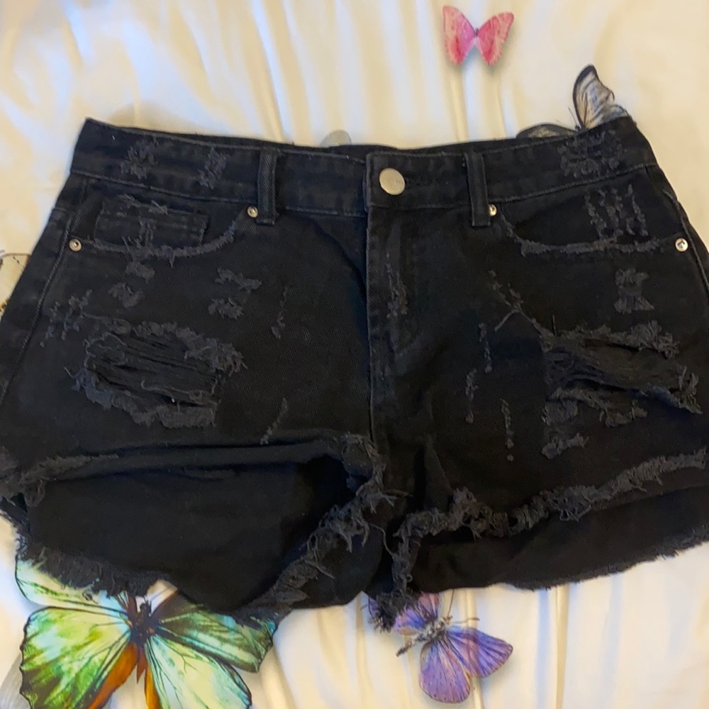 Twenty four seven black baggy jean shorts